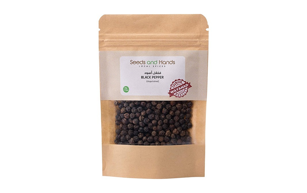 Seeds And Hands Black Pepper (Unpolished)    Pack  50 grams